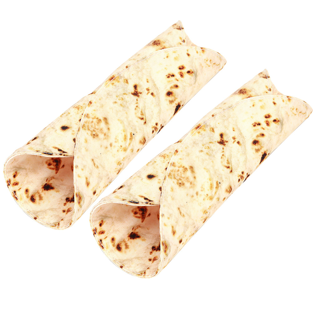 Pencil Case Large - 2Pcs Tortilla Pattern Canvas Roll Up