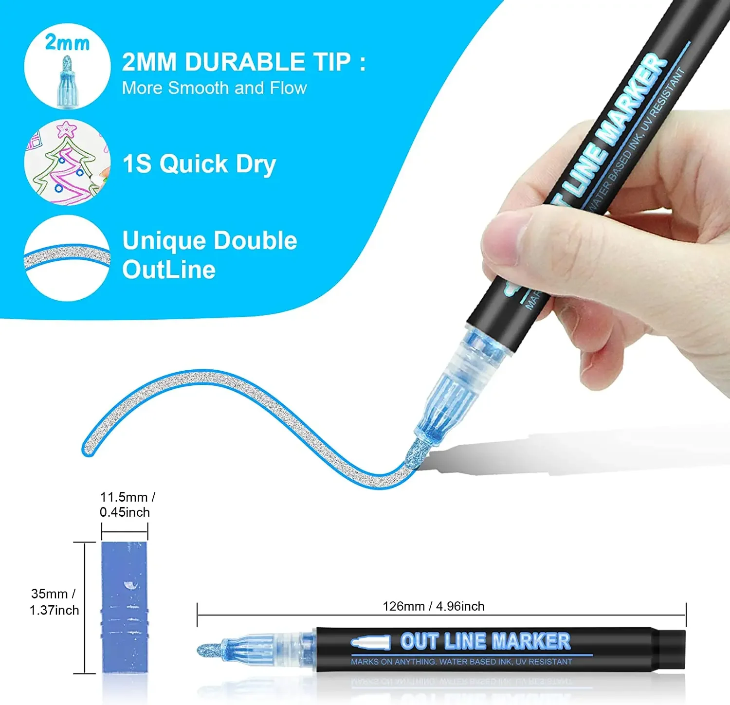 36 Color Double Line Outline A - Highlighter Set Pastel ulasan dan harga