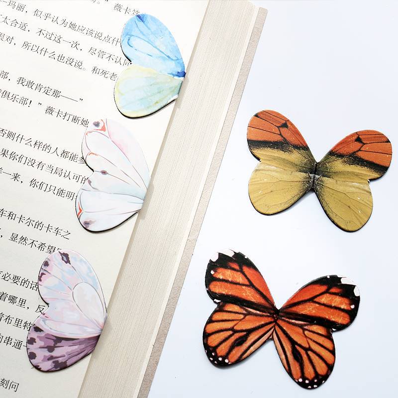 4pcs/Pack Beautiful Butterfly  - Bookmark Magnetic Clip ulasan dan harga
