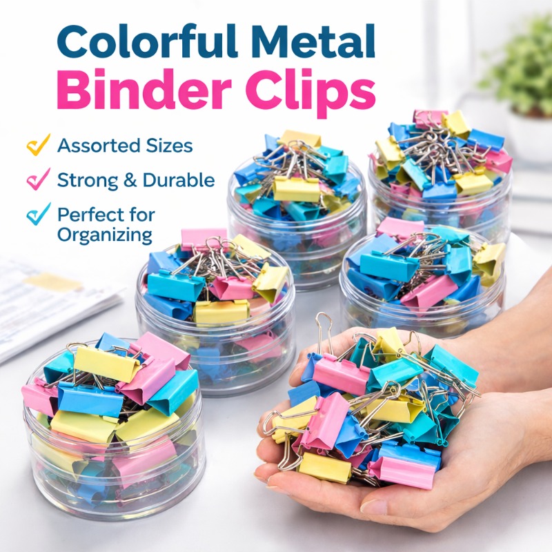 40PCS/Set Long Colorful Metal  - Supply Of Office Stationery ulasan dan harga